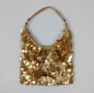 Gold Hobo Bag with Dangles